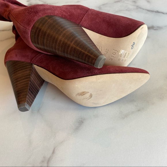 JOIE Gabbissy Slouchy Suede Bootie Wine Burgundy Maroon - Picture 7 of 7